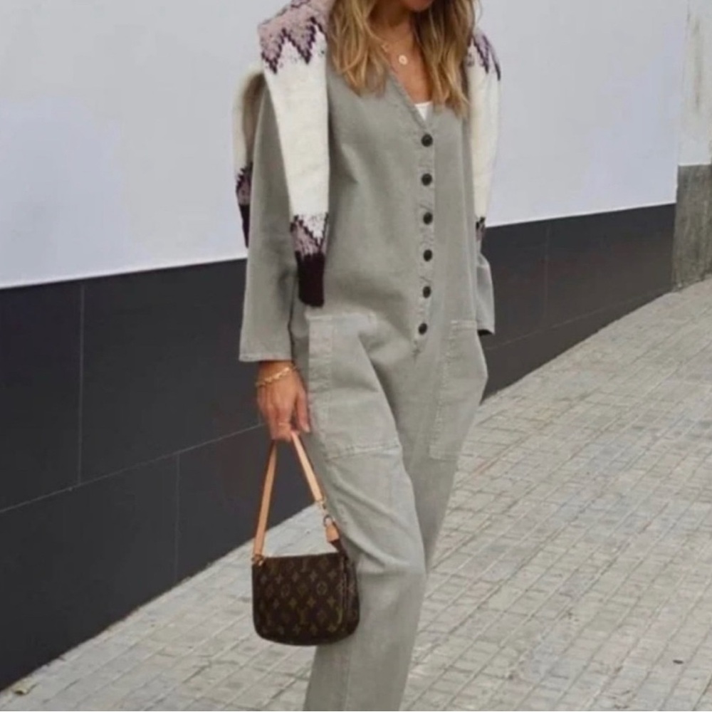 NWT Zara The Loose Overall Grey‎ Bloggers Favorite